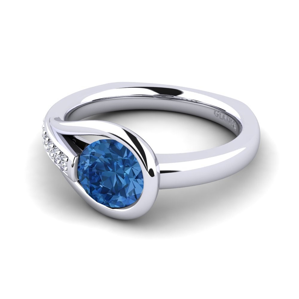 Circonita Azul Oscuro Anillo de compromiso Genifer 1.0 crt