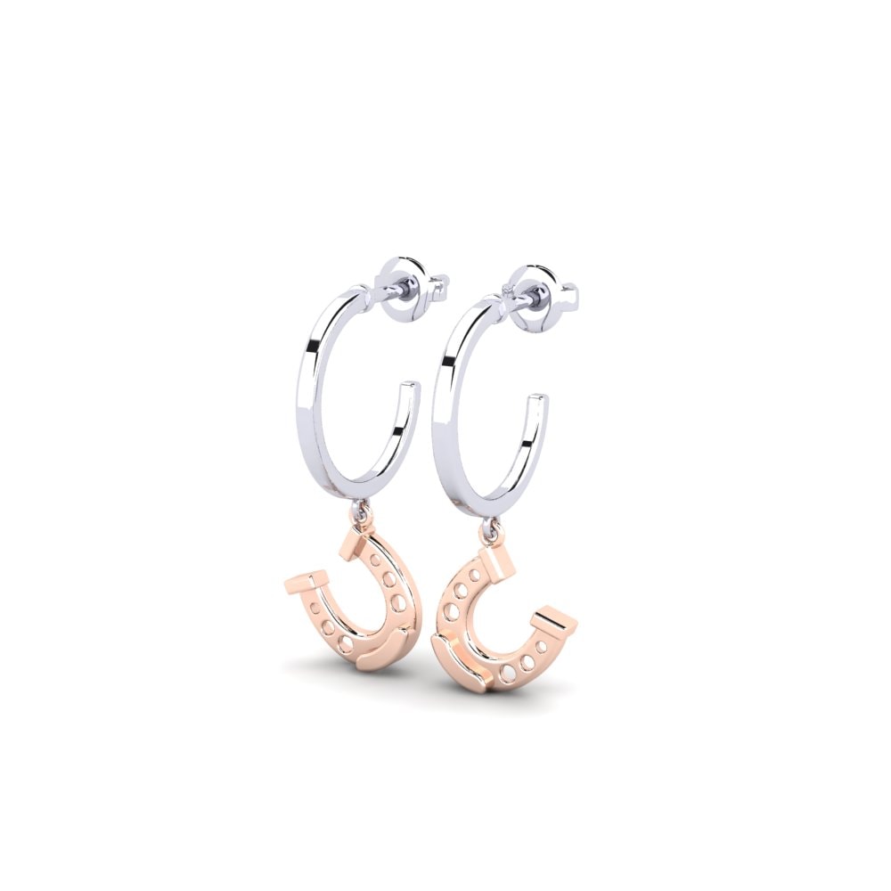 14ct White & Rose Gold Earring Geqala