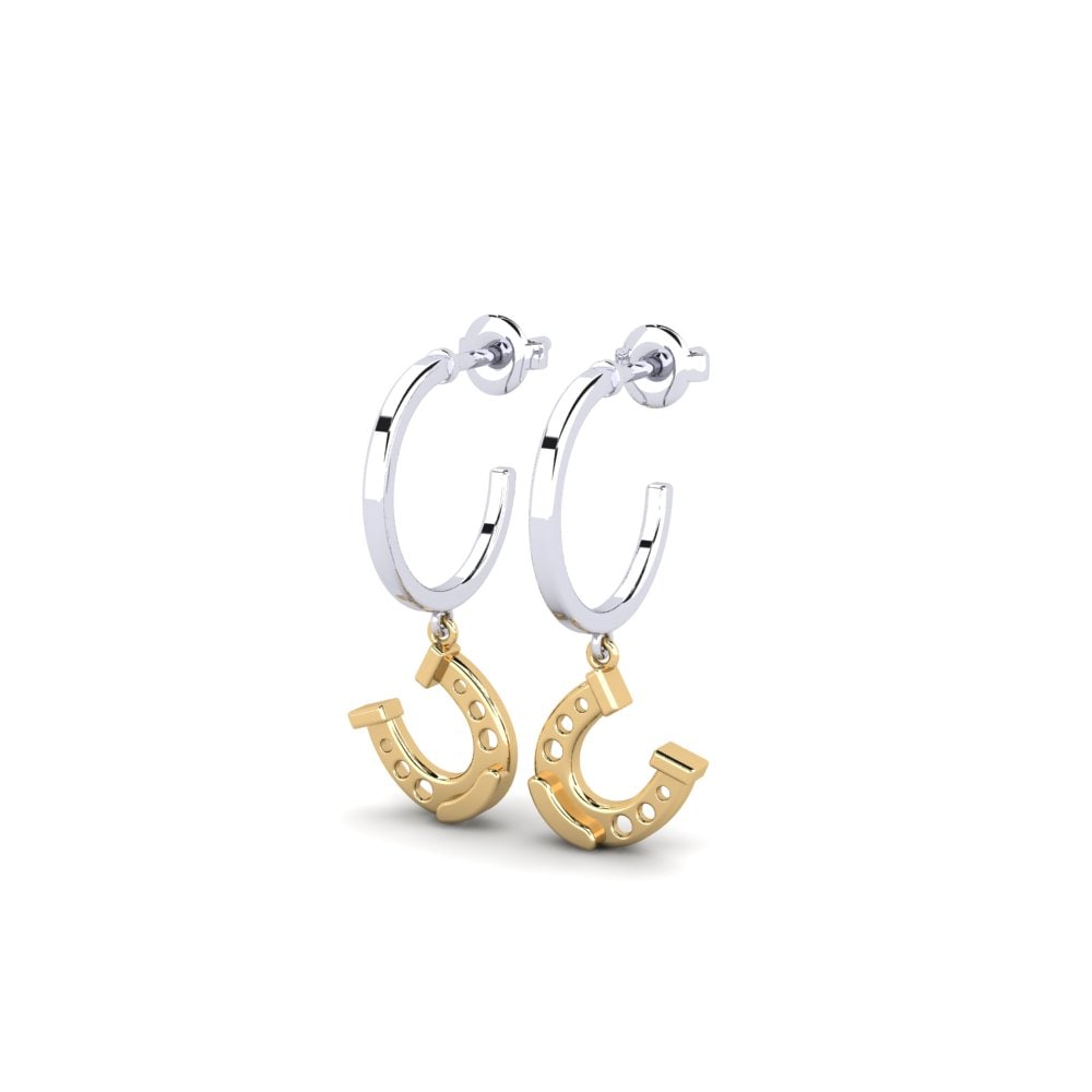 14ct White & Yellow Gold Earring Geqala