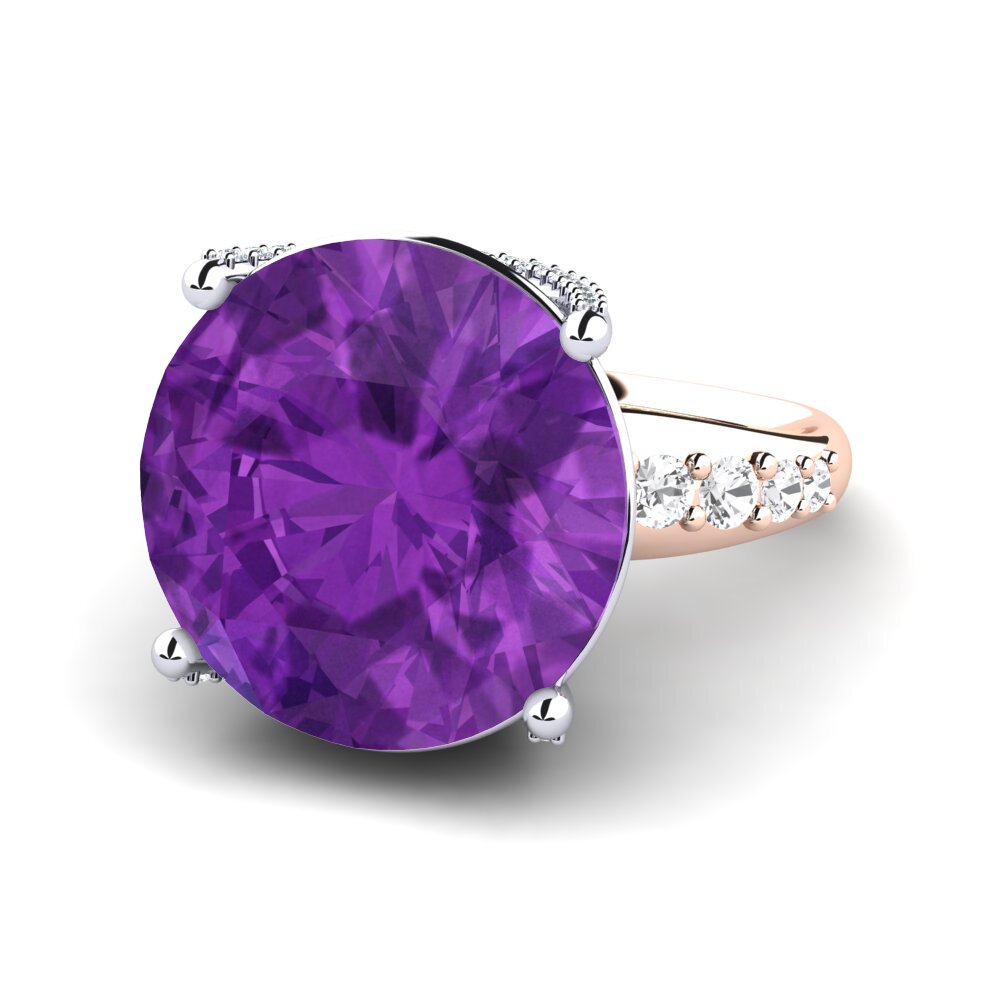 14k Rose & White Gold Amethyst Ring Gerlindis