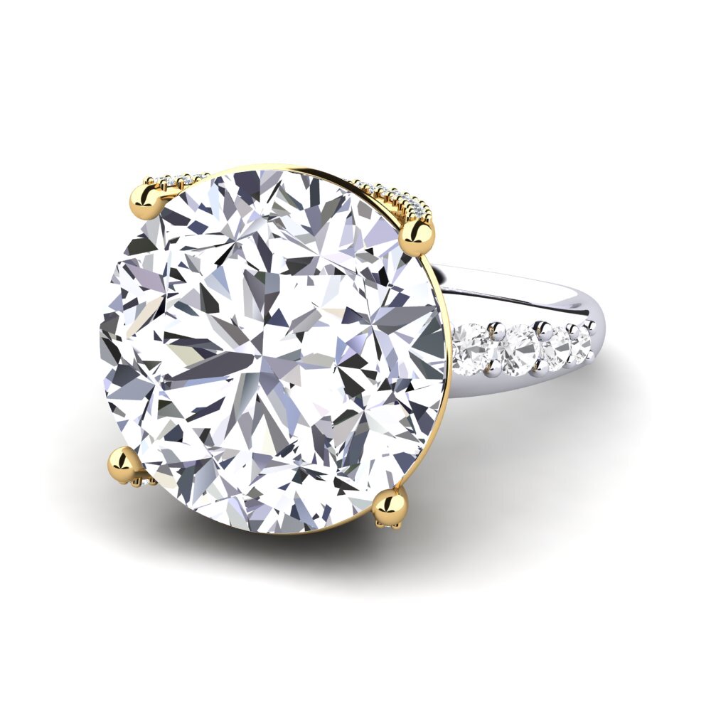 14k Oro Blanco / Amarillo Anillo Gerlindis