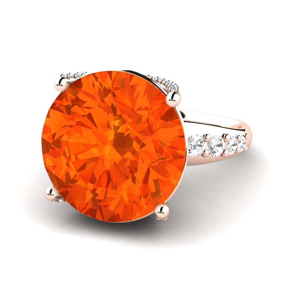 9k Rose Gold Fire-Opal Ring Gerlindis