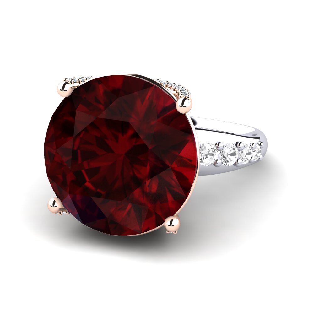 14k White & Rose Gold Garnet Ring Gerlindis