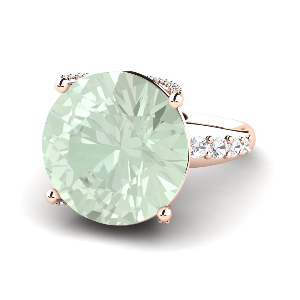 9k Rose Gold Green Amethyst Ring Gerlindis
