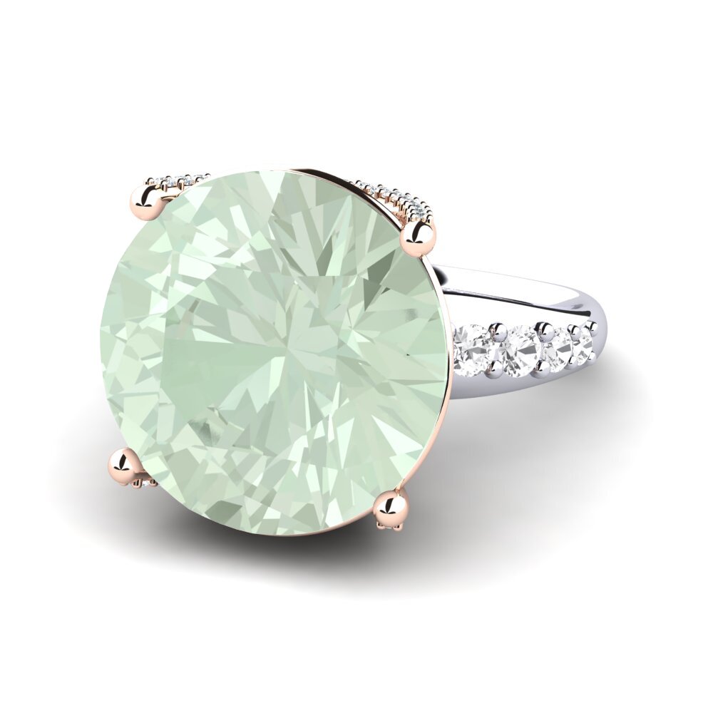 18k Oro Blanco & Rosa Anillo Gerlindis