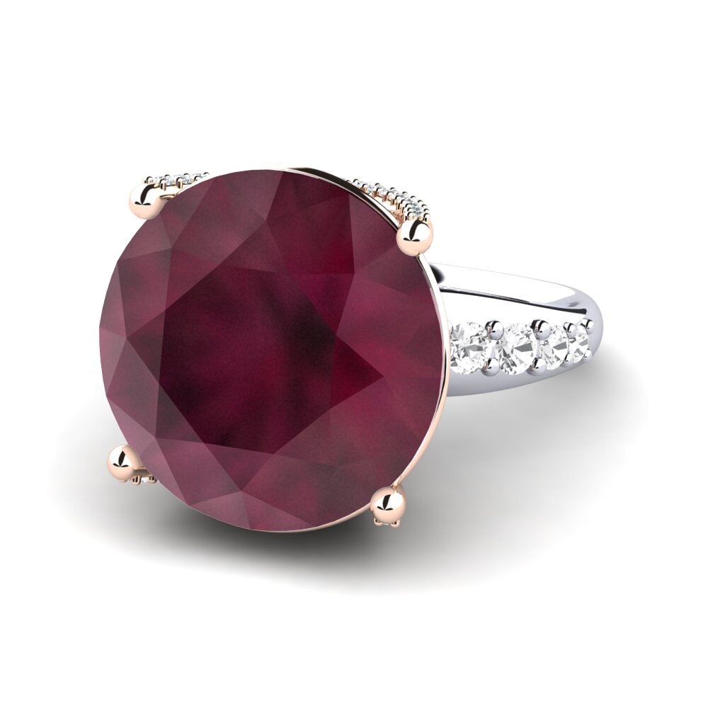 14k White & Rose Gold Ruby Ring Gerlindis