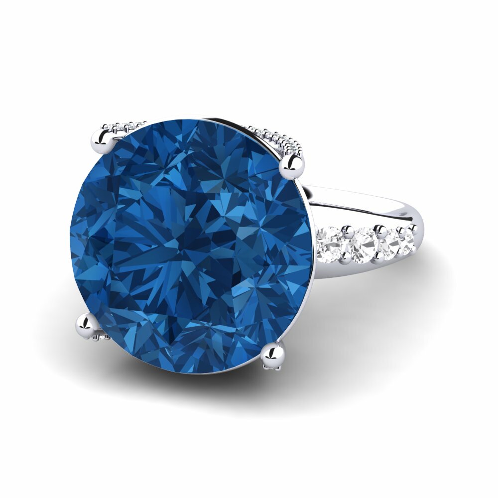 Zircone Bleu Foncé Bague Gerlindis