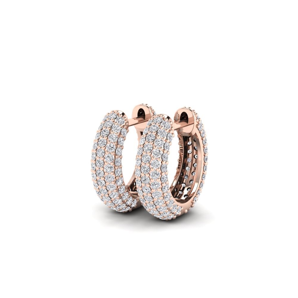 18ct Rose Gold Lab Grown Diamond Women's Earring Germaine 15 mm