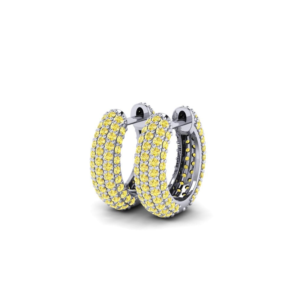 Đá Sapphire Vàng Bông tai nữ Germaine 15 mm