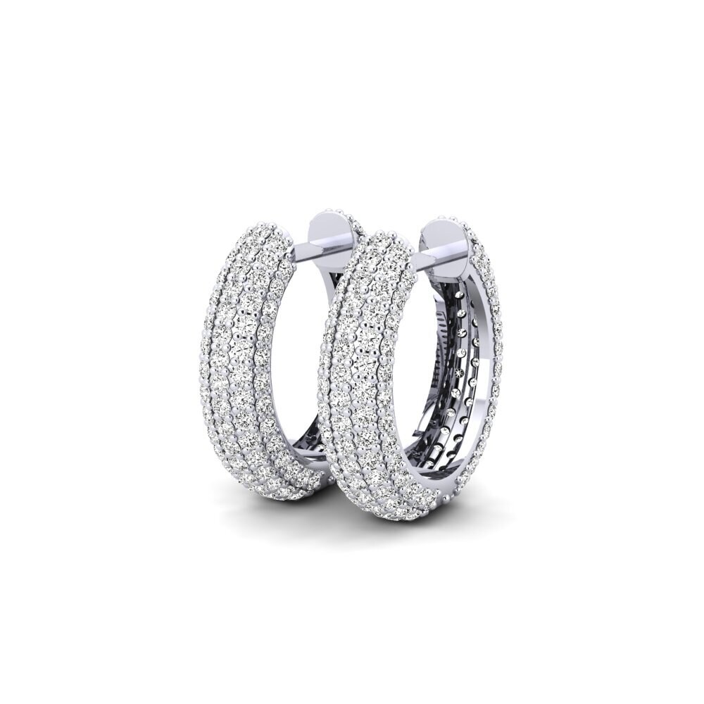 Moissanite Boucle d'oreille femme Germaine 17 mm