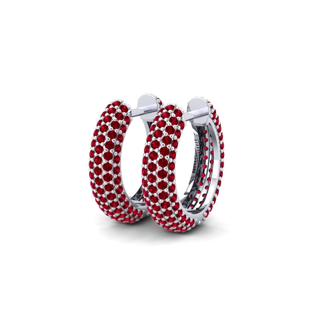 Circonita Roja Pendiente de mujer Germaine 17 mm