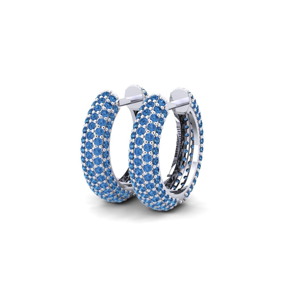Zircone Bleu Foncé Boucle d'oreille femme Germaine 17 mm