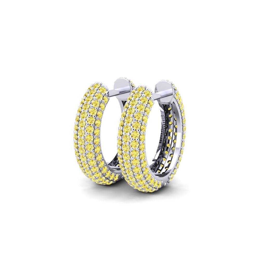 Saphir Jaune Boucle d'oreille femme Germaine 17 mm