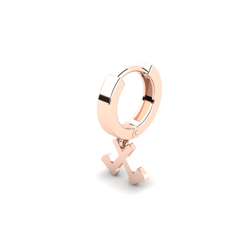 14ct Rose Gold Men's Earring Gerris
