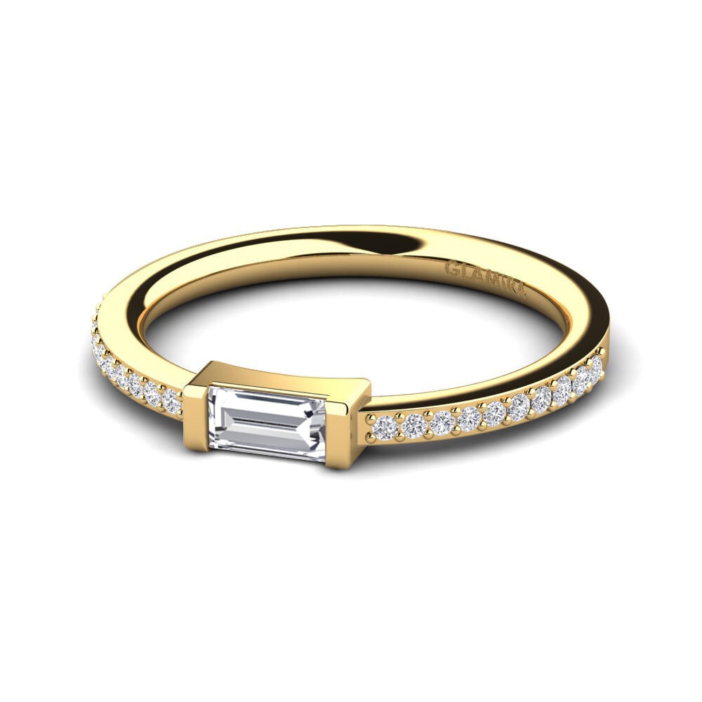9k Oro Amarillo Anillo de compromiso Gertha
