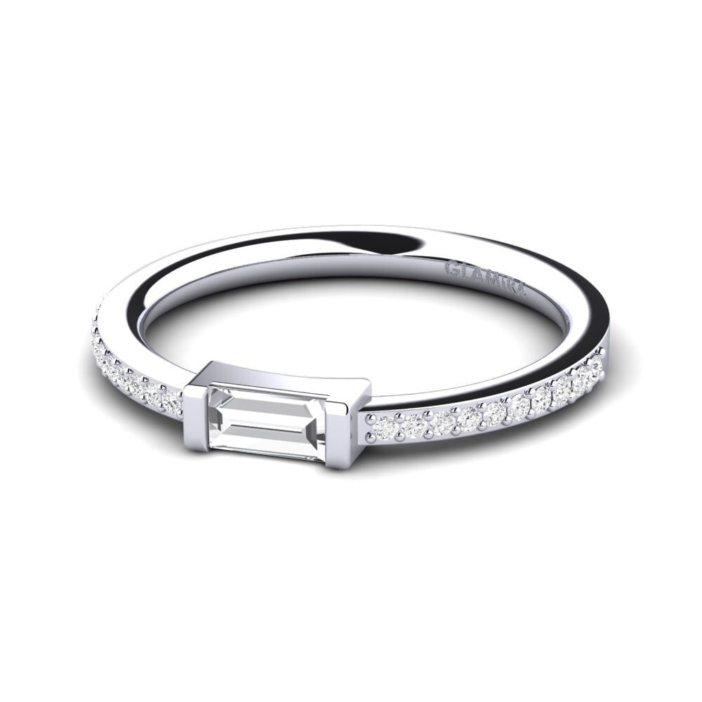 Zafiro blanco Anillo de compromiso Gertha