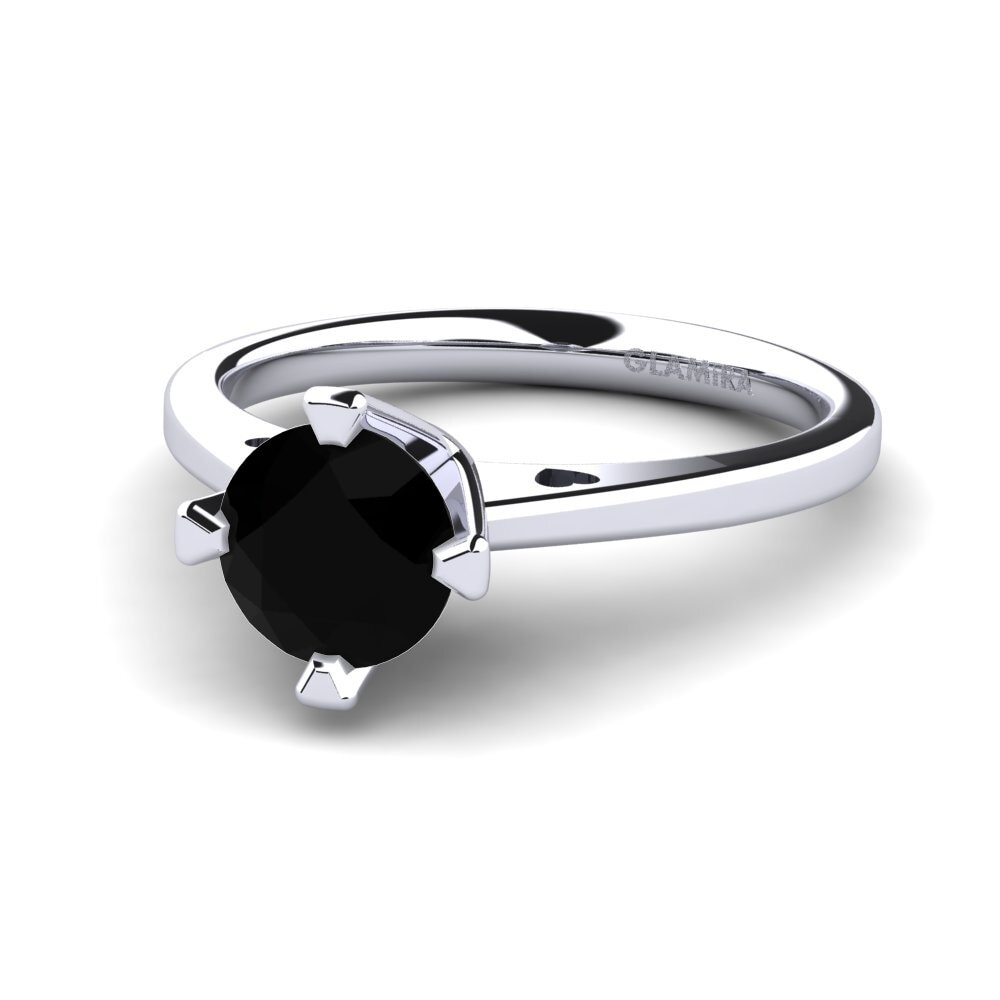Black Onyx Engagement Ring Gervasia 1.0 crt