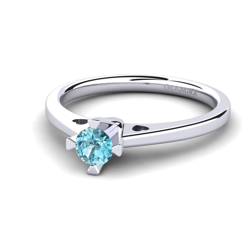 Circón Azul Anillo de compromiso Gervasia