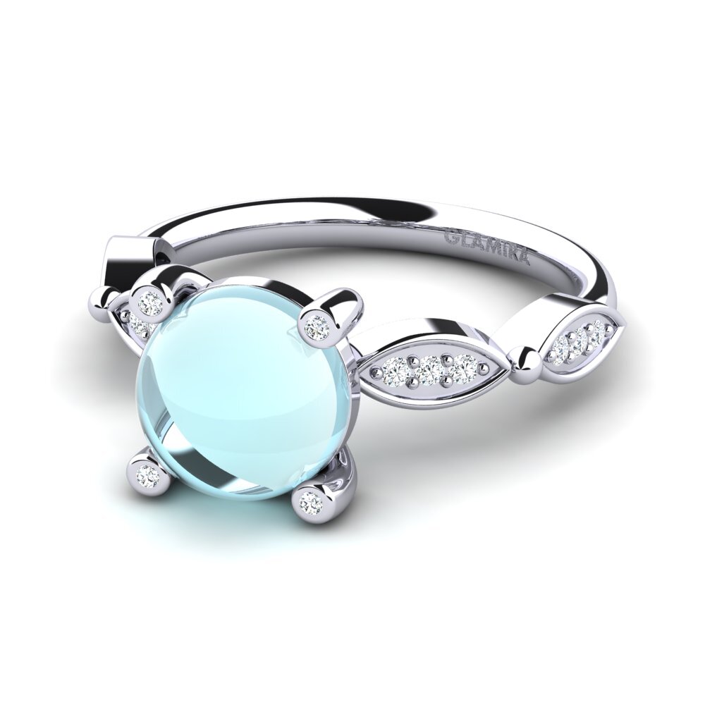 Aguamarina Cabujón Anillo Gianetta