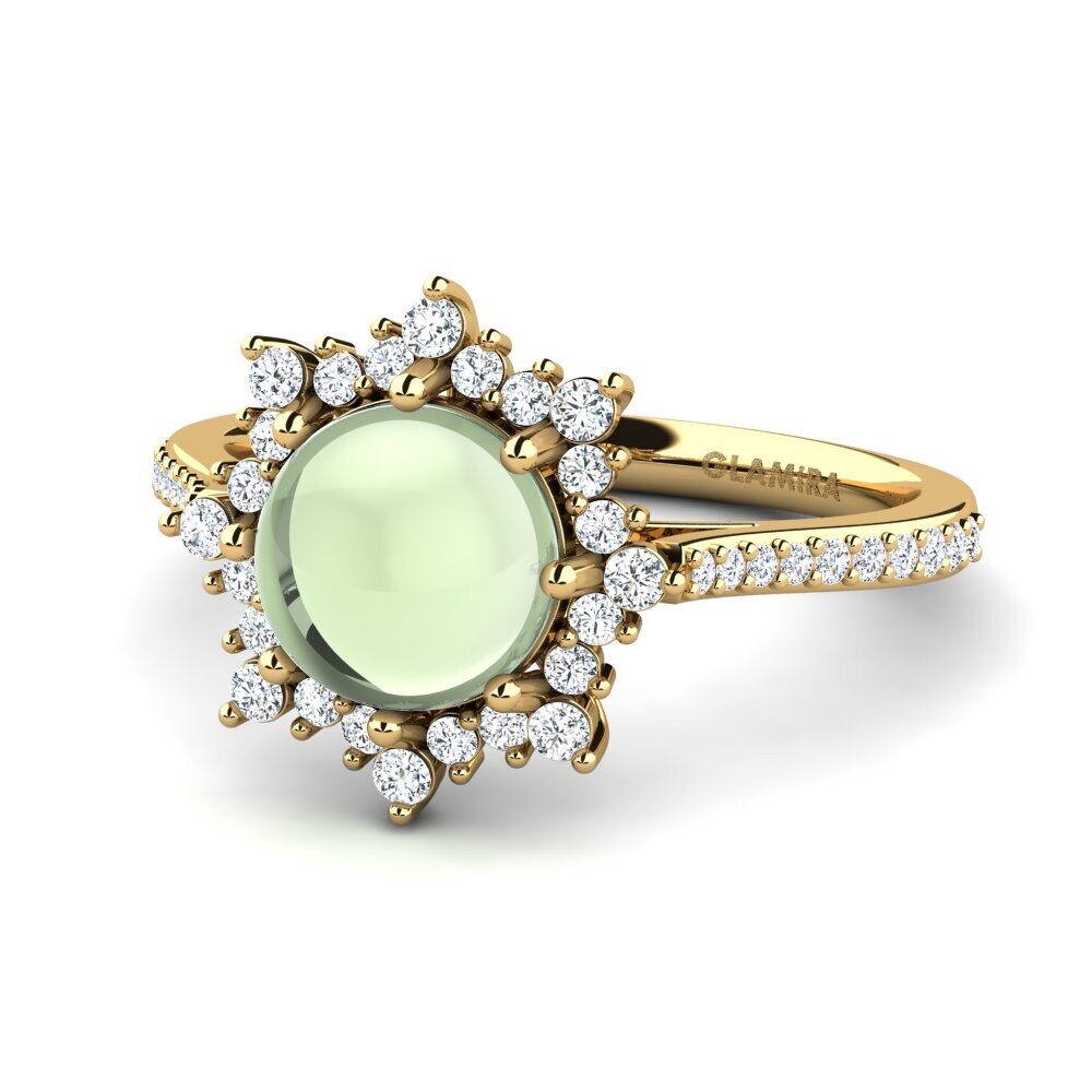Amatista Verde Cabujón Anillo Gianina