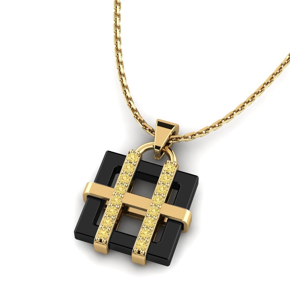 Diamante Amarillo Colgante de Mujer Gianno