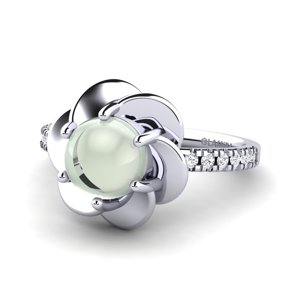 Amatista Verde Cabujón Anillo Gilana