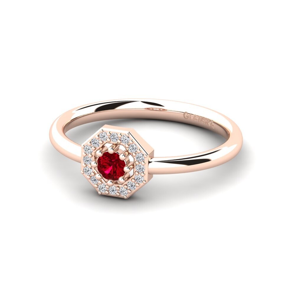 Circonita Roja Anillo de compromiso Gilberte