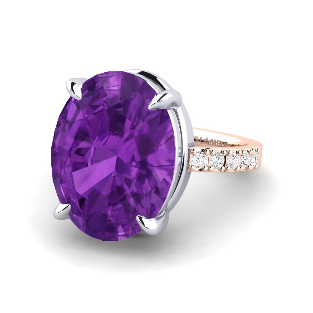 14k Rose & White Gold Amethyst Ring Gillian