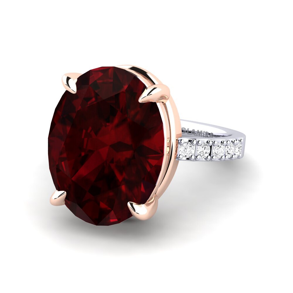 14k White & Rose Gold Garnet Ring Gillian