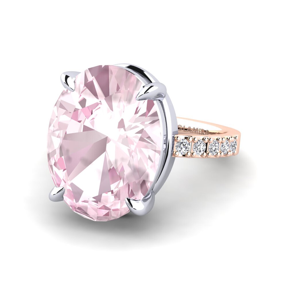 14ct Rose & White Gold Kunzite Ring Gillian