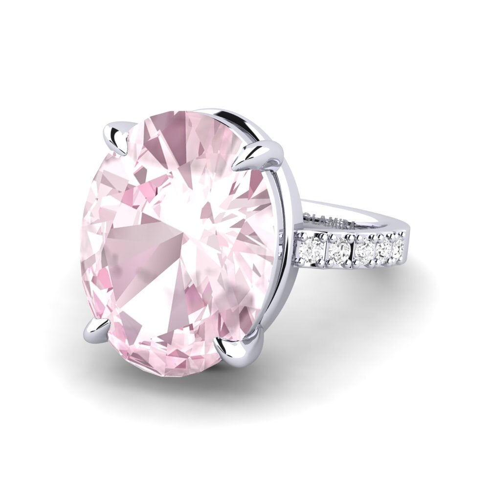 White Silver Kunzite Ring Gillian