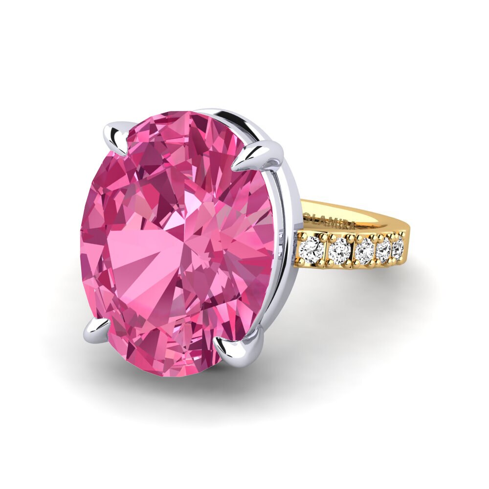 14ct Yellow / White Gold Pink Tourmaline Ring Gillian