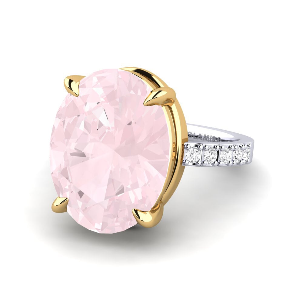 14k Oro Blanco / Amarillo Anillo Gillian