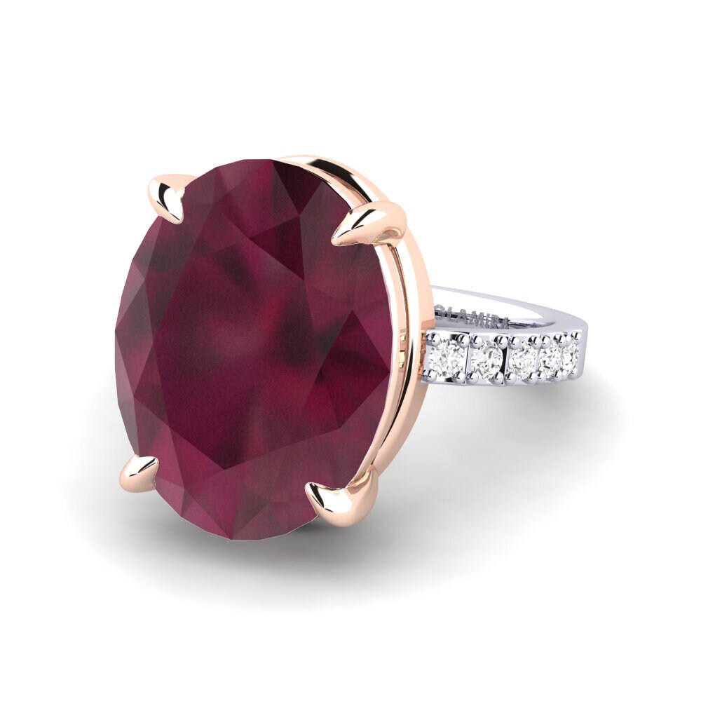 14k White & Rose Gold Ruby Ring Gillian