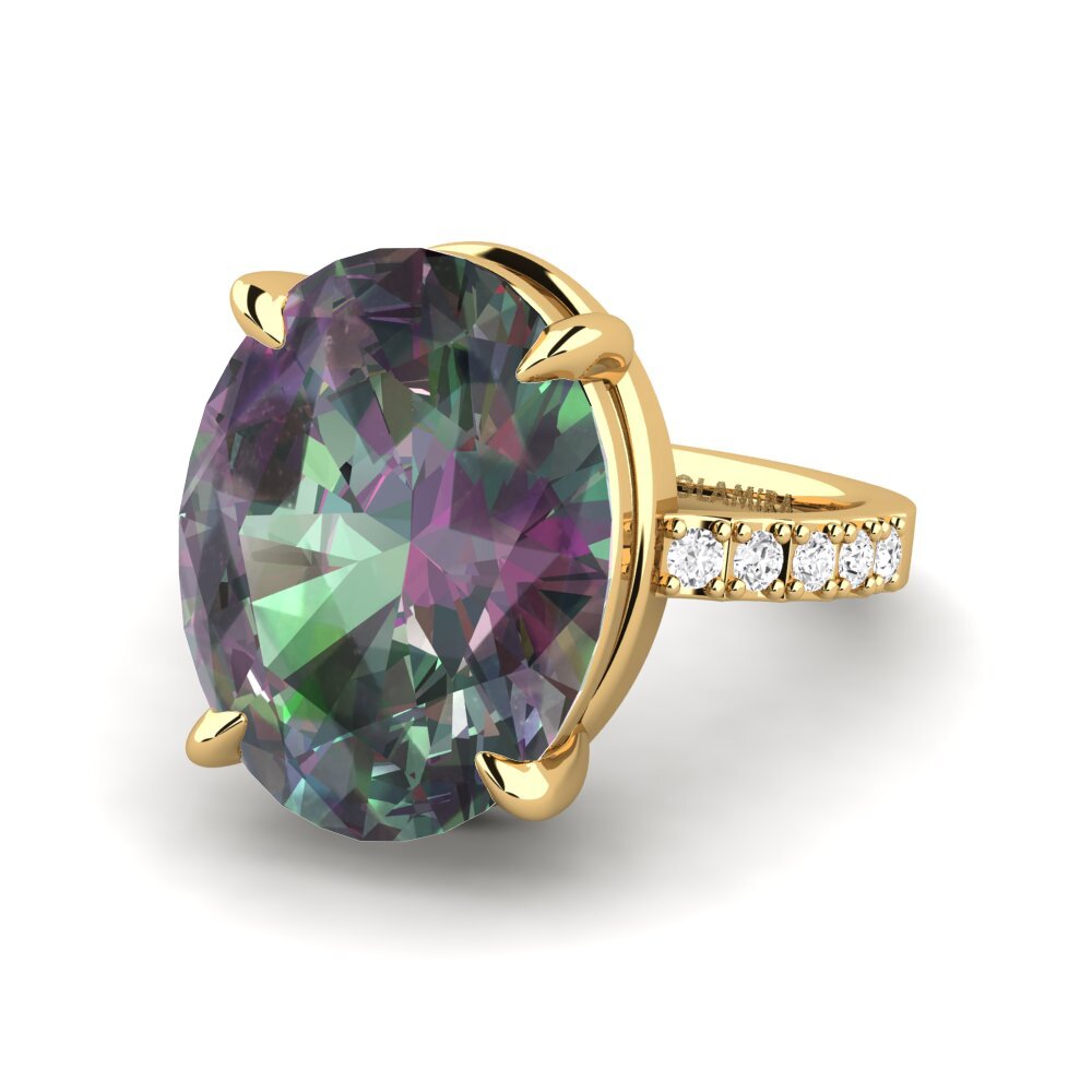 18k Oro Amarillo Anillo Gillian
