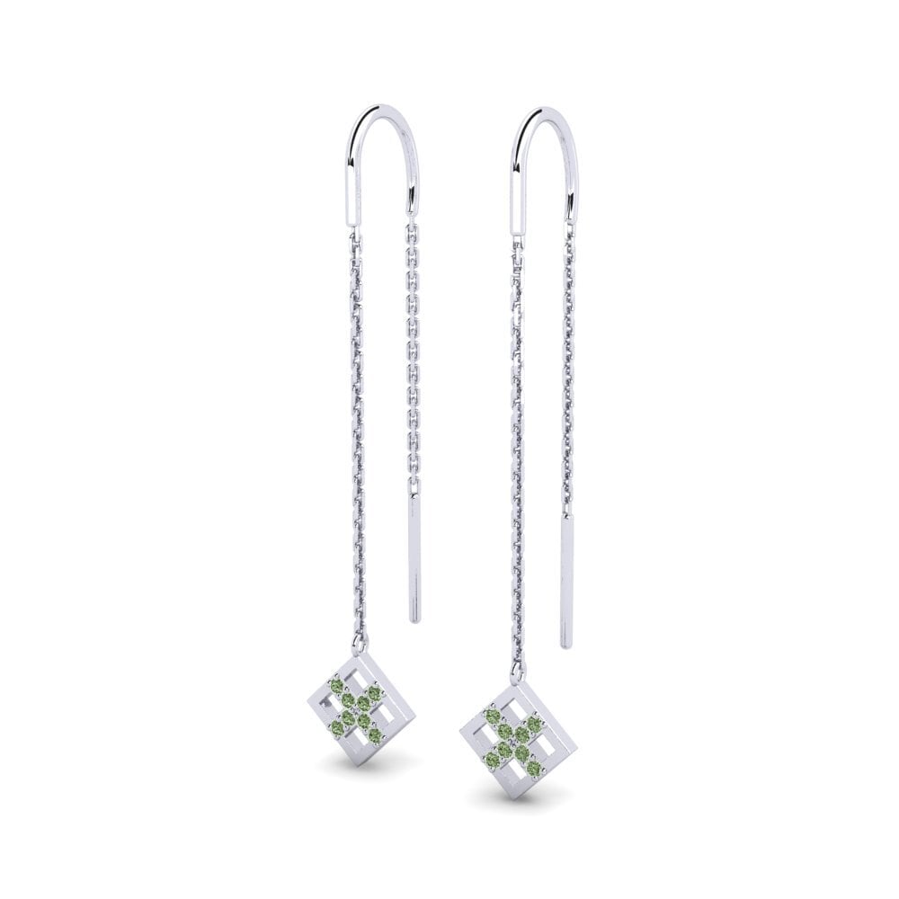 950 Platin Grüner Diamant Damen ohrring Gillianec