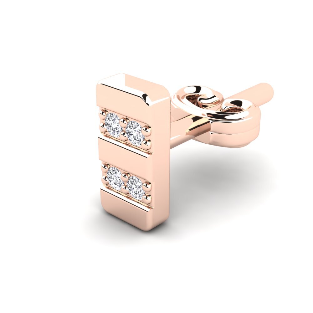 18k Oro Rosa Diamante Pendiente para hombre Giocare