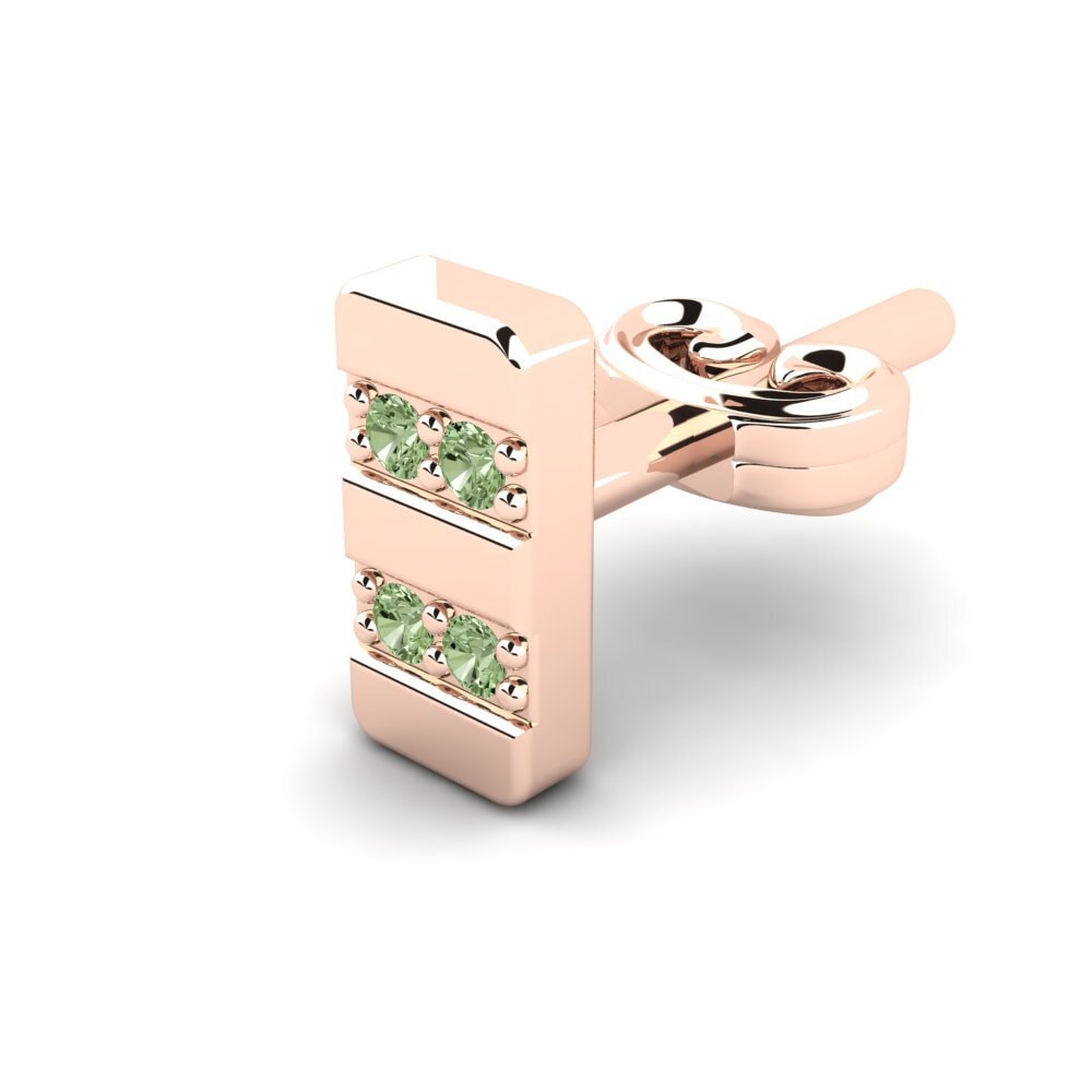 18k Oro Rosa Diamante Verde Pendiente para hombre Giocare