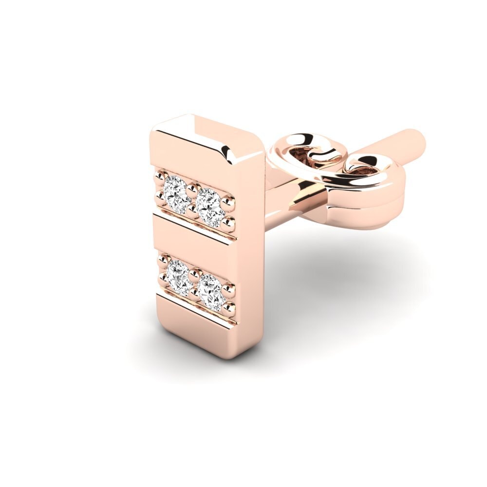 14ct Rose Gold Moissanite Men's Earring Giocare