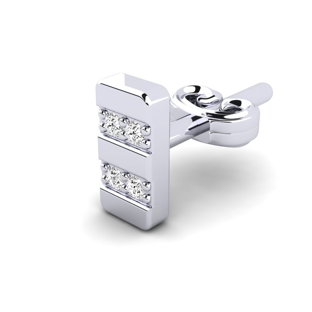 9K White Gold Moissanite Men's Earring Giocare