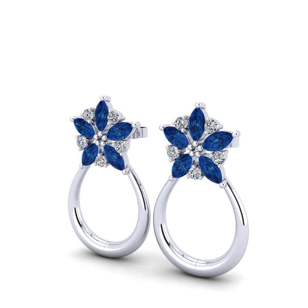 Marquesa Circonita Azul Oscuro Pendiente de mujer Girardot