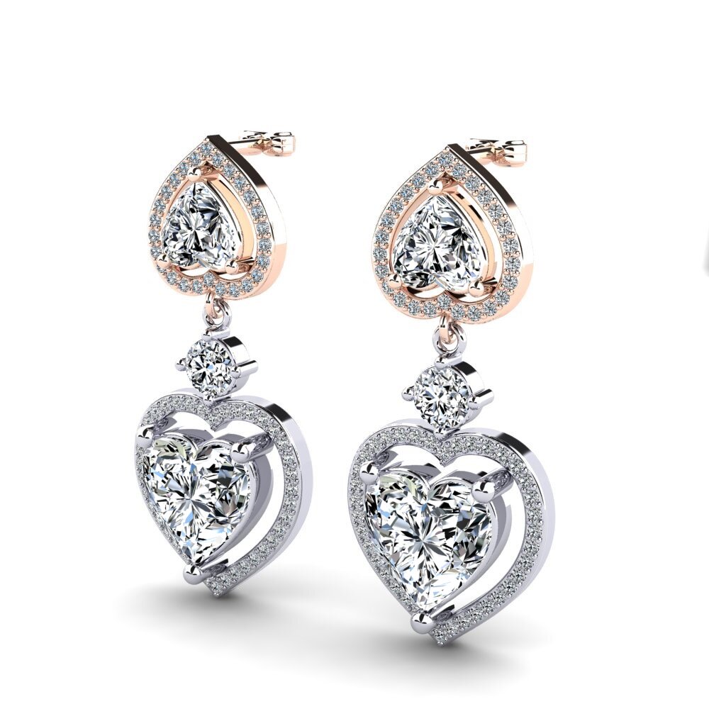 14k White & Rose Gold Women's Earring Gisele