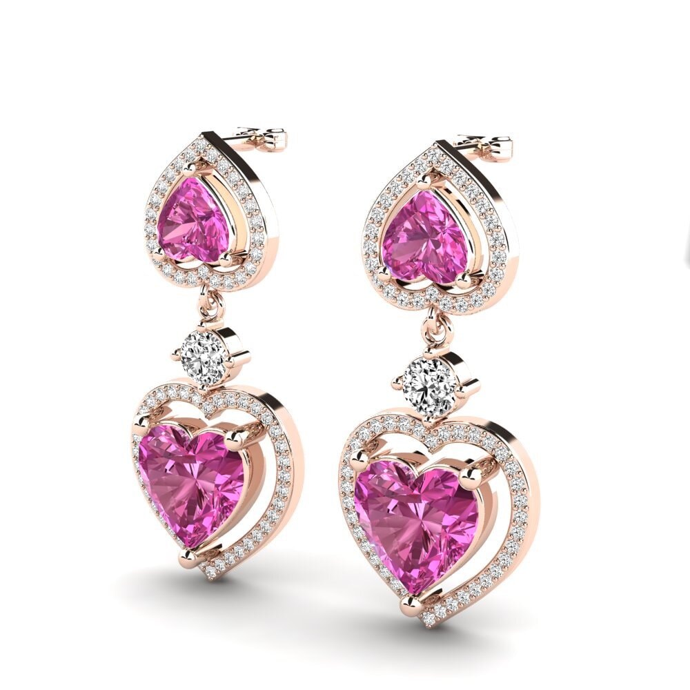 14k Oro Rosa Topacio Rosa Pendiente de mujer Gisele