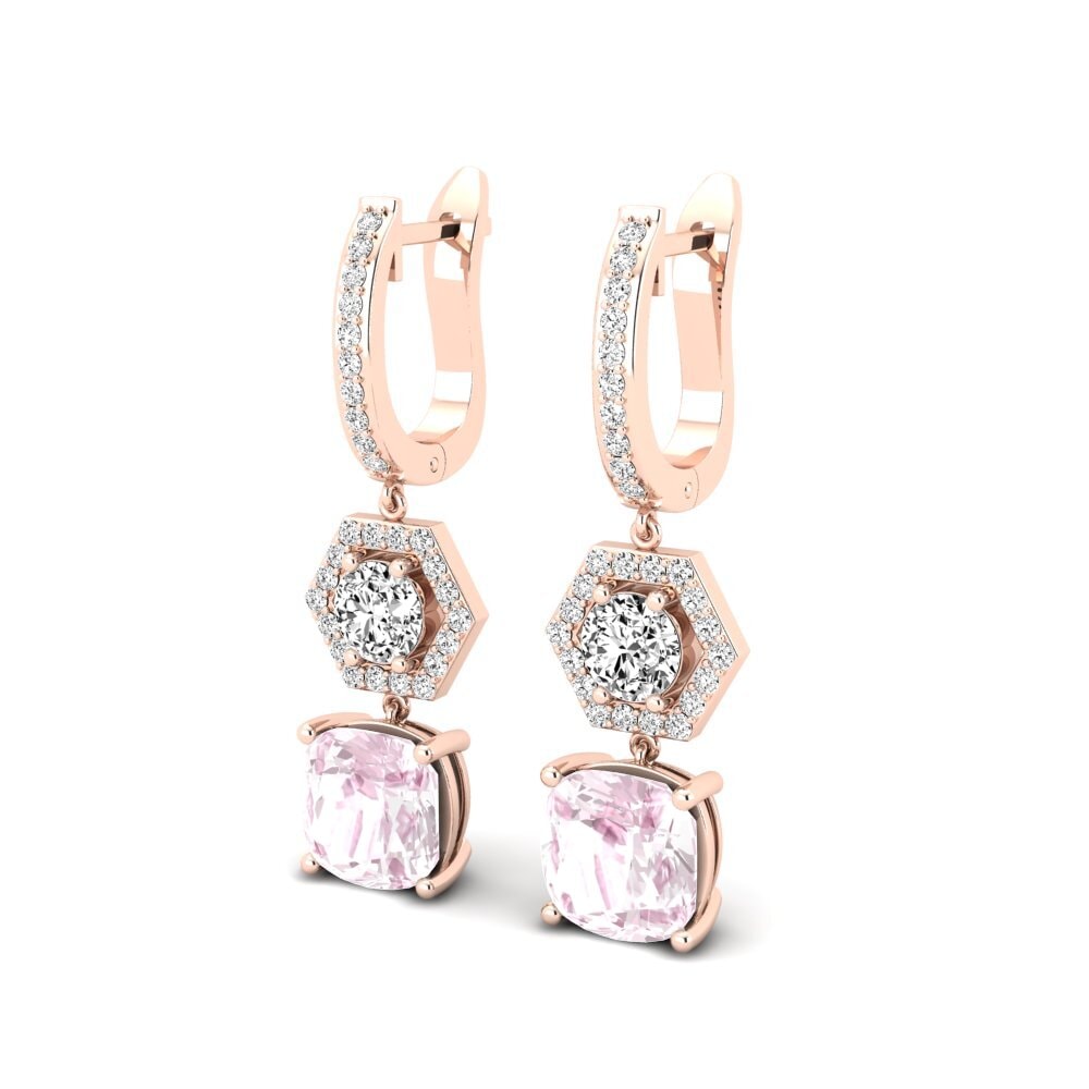 9k Oro Rosa Kunzite Pendiente de mujer Gisila