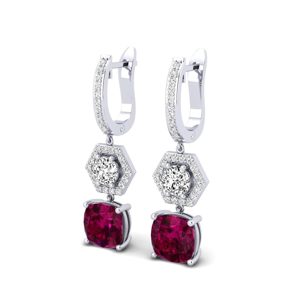 Đá Rhodolite Bông tai nữ Gisila