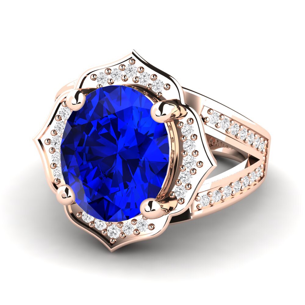 9k Rose Gold Sapphire (Lab Created) Ring Gizella