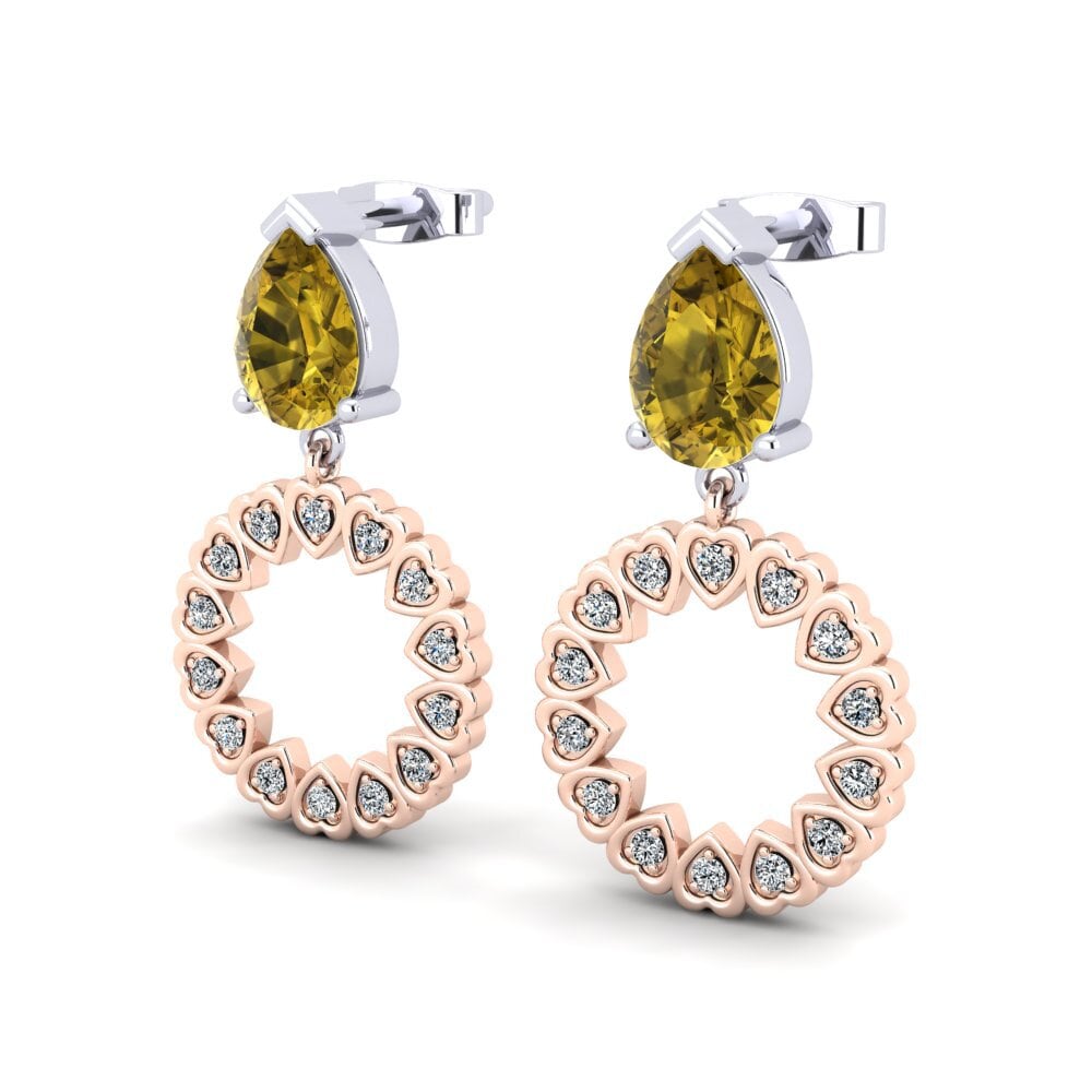 Brown Zircon Women's Earring Gladiolus
