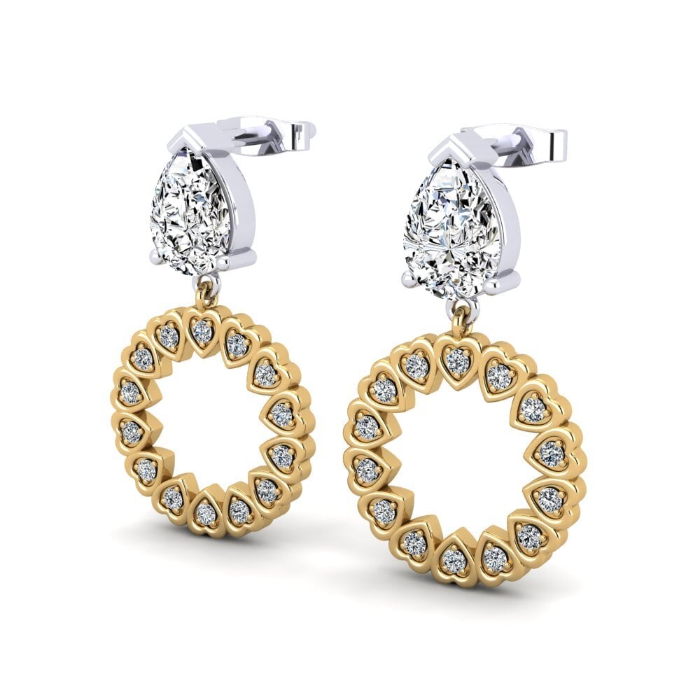 18ct Yellow & White Gold Women's Earring Gladiolus