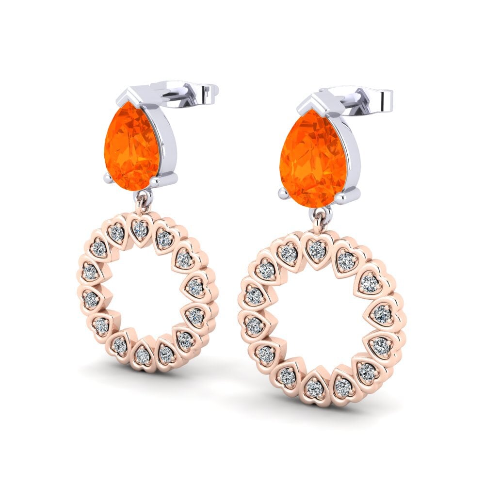 Fire Opal Women's Earring Gladiolus