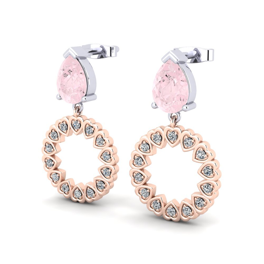 Rose Quartz Women's Earring Gladiolus